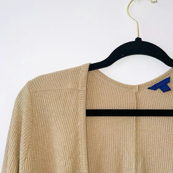 Aeropostale Tan Rib Open Front Pocket Cardigan Small Women’s - Picture 2 of 10